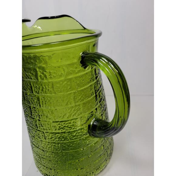 Vintage Green Pitcher, Bartlett Collins Brick Road MCM - Picture 2 of 5